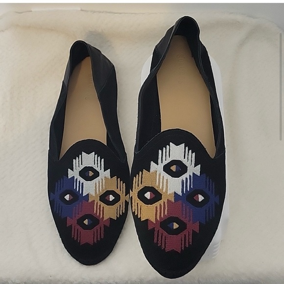 Soludos Women's Embroidered Suede Leather Venetian Loafer Flat - Picture 4 of 4